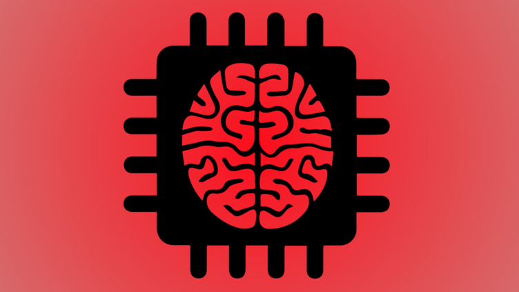 Chip with a brain in the middle.